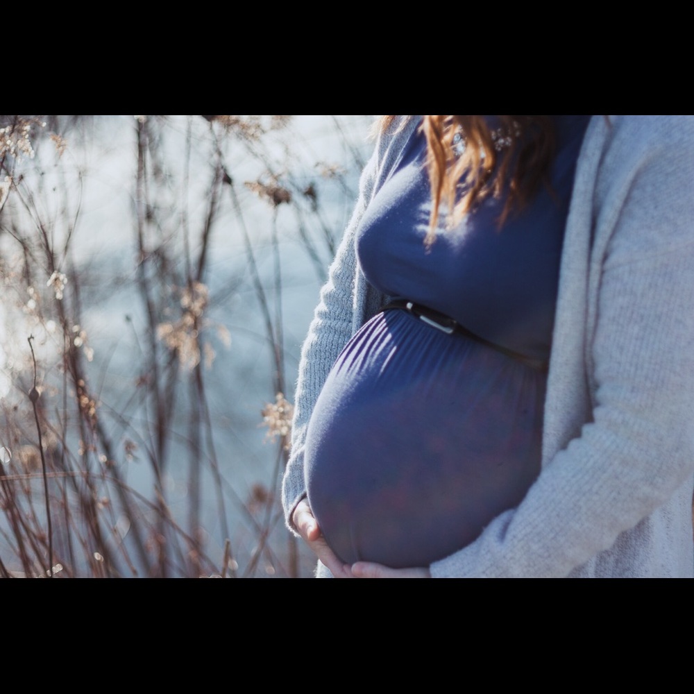 Cold shoulder maternity dress